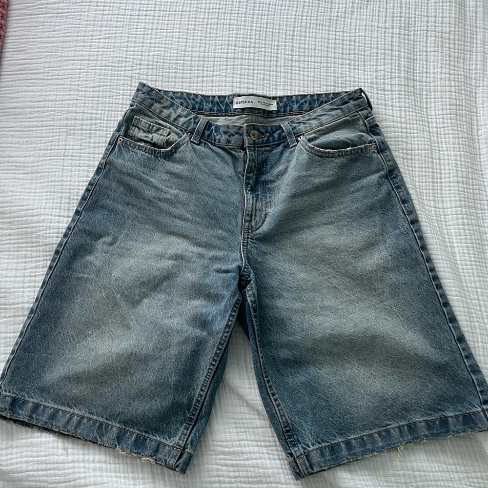 Bershka Light Blue Denim jorts